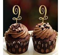 Inicial Q - Decoración para cupcakes con una sola letra para boda, compromiso, fiesta, decoración de playa, reutilizable, corona botánica personalizada con 26 letras, regalo de cumpleaños, 6 unidades