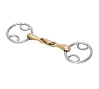 Inicio de dentadura doble rota, completa, plata alemana y acero inoxidable, ideal para caballos sensibles (12,5 cm)