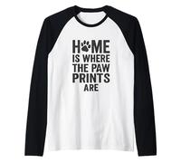 Inicio Donde están las huellas de la pata. mascota vintage. Camiseta Manga Raglan