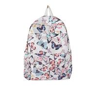 Inicio escolar Temporada Mariposa Impresión Mujeres Niñas Estudiante Cremallera Mochila Escolar Nylon Viaje Mochila de Alta Capacidad Militar Mochilas Accesorios, Rosa., Talla única