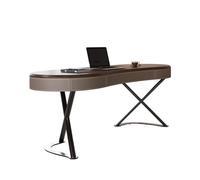 Inicio Escritorio de madera maciza de alta gama, de lujo, moderno, sencillo, de cuero tipo silla de montar, for estudio en casa, dormitorio, mesa de PC de oficina con chapa de nogal Almacenamiento(1.8