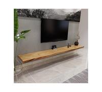 Inicio Estantes flotantes debajo de televisores, estantería de pared estable de madera de pino, almacenamiento de pared estilo granja rústica for sala de estar, dormitorio, estudio Gabinete(A,160x25x4