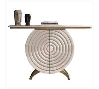 Inicio Mesa consola con gabinete de almacenamiento, mesa de sofá estrecha de madera de imitación de mármol, mesa consola/auxiliar moderna for sala de estar, comedor, entrada Detrás del sofá(Grande)