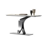 Inicio Mesa consola moderna de 33,47" de alto con efecto mármol artificial, mesa auxiliar for entrada estrecha, armario de entrada, puerta de entrada contra la pared, mesa de terraza Detrás del sofá(N