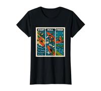 Inicio Rodillo Acabado Kayak Cross Camiseta gráfica económica, Mujer, Negro, S