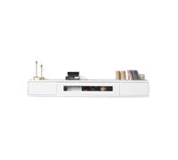 Inicio Soporte de TV flotante, estantes de TV montados en la pared con puerta, gabinete de TV flotante para dormitorio y sala de estar Gabinete(Blanco,Grande)