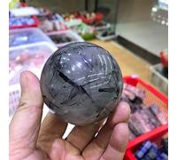 Inicio Turmalina Negra Natural Pelo Bola de Cristal de Cuarzo Cristales y Piedras Wicca Brujería Espiritual Inicio Colecciones (Size : 50-60mm)