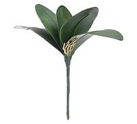 INIFLM 2 hojas de orquídeas de simulación Phalaenopsis, polilla artificial, tallos de orquídea, hojas de aspecto real, plantas de imitación verde para flores, decoración de bonsái de jardín