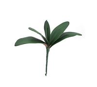 INIFLM 6 hojas de orquídeas Phalaenopsis de simulación, tallos de orquídeas artificiales de polilla, hojas de aspecto real, plantas de imitación verde para flores, decoración de bonsái de jardín