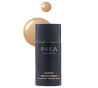 Inika Organic Suero Foundation Cobertura media a completa La segunda piel se siente infundida con ingredientes para el cuidado de la piel que es 100%