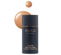 Inika Organic Suero Foundation Cobertura media a completa La segunda piel se siente infundida con ingredientes para el cuidado de la piel que es 100%