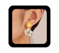 Inilbran Boho Acrílico Margarita Pendientes De La Flor De La Margarita De La Vendimia Pendientes De Acrílico Floral Pendiente Colgante De Resina Floral Pendiente De La Declaración De La