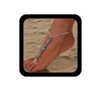 Inilbran Boho Bead Barefoot Sandalia Cadena Tobillo Vintage Corazón Turquesa Pie Cadena Azul Cuentas Dedo Del Pie Anillo Tobillo Pulsera Verano Playa Dedo Del Pie Enlace Cadena Pulsera Joyería Para