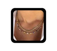 Inilbran Boho Colorato Strass Collana Choker Stratificato Arcobaleno Collana Di Cristallo Catena Multi Colore Collane D'oro Serpente Collana Gioielli Per Donne E Ragazze