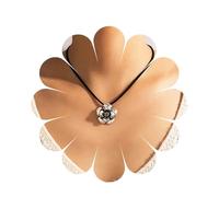 Inilbran Boho - Gargantilla de terciopelo negro, collar con colgante de flor plateada, gargantilla de ante punk, collar de clavícula con cordón de ante gótico, joyería para mujeres y niñas