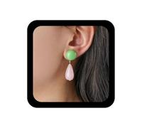 Inilbran Boho Grandes Pendientes De Resina Lágrima Verde Rosa Pendientes Geométricos Cuelgan Colorido Pendiente Del Perno Prisionero De La Gota De Agua Personalizado Círculo Oval Pendiente De La