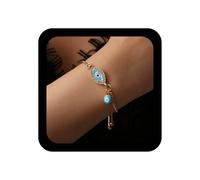 Inilbran Boho Mal De Ojo Mano Pulsera Vintage Ojo Del Demonio Ojos Azul Claro Esclavo Cadena Pulsera Ajustable Mano Arnés Enlace Pulseras Joyería Para Las Mujeres