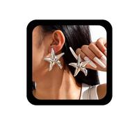 Inilbran Boho Pendientes De Estrellas De Mar Gran Estrella De Mar Pendientes Colgantes De Metal Grandes Estrellas Pendiente Declaración Verano Playa Océano Ellos Pendiente Para Las Mujeres (plata)