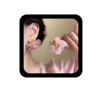 Inilbran Boho Pendientes De Flores De Tela De Color Rosa De Satén Floral Pendiente Colgante De La Vendimia Racimo De Flores Pendientes Florales Ligero Lirio Pétalo Gota Pendiente De La Joyería Para