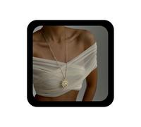 Inilbran Boho Sun Face Collar Gargantilla Oro Girasol Collares Vintage Sunrise Colgante Collar Moon Face Gargantilla Largo Suéter Cadena Collares Para Mujer