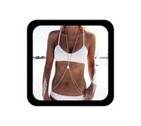 Inilbran Cadena de cuerpo de lágrima turquesa estilo bohemio, vintage, cruzada, color azul, turquesa, barra, cintura, ajustable, para verano, playa, accesorios de joyería para mujer, talla única