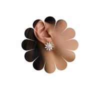 Inilbran Pendientes bohemios de girasol con circonita cúbica, vintage, aretes de flores de cristal dorado, joyería personalizada para mujer, Zinc