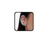 Inilbran Pendientes trepadores de oreja de luna punk, pendientes de trepador de luna vintage, aretes de plata en forma de C, aretes trepadores de oruga, luna gótica, aretes de clip de una(derecha)