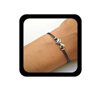 Inilbran Pulsera de mano de cuero de gato bohemio vintage en capas, pulseras de gato con cuerda de cera negra, pulseras esclavas ajustables de dibujos animados con arnés de mano para mujer