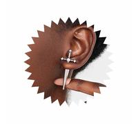 Inilbran Punk Cz Espada Oreja Chaqueta Pendientes Plata Cristal Cuchillo Vintage Daga Espada Gótica Cruzada Frente Espalda Joyas Para Mujer