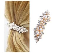 Inilbran Vintage Rhinestone Pinza para el pelo Gold Cz Pearl Hair Barrettes Pearl Barrette Head Clips Crystal Pearl Hairclip Decorativo Headwear Crystal Wedding Headpieces Accesorios para el cabello
