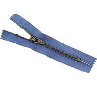 ININOSNP Accesorios de Costura Cremallera de latón - Adecuada for Vaqueros, Bolsos y como Pieza de Repuesto for artículos cosidos a Mano - 1 Pieza(BLU,18cm)