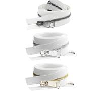 ININOSNP Accesorios de Costura Cremallera metálica de Color, Abierta, autoblocante, Bricolaje, Adecuada for Bolsillos de Ropa, Prendas y Calzado, 3 Piezas(Bianco,70cm)