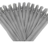 ININOSNP Accesorios de Costura Cremalleras en Espiral de Nailon de 10 cm - Suministros de Costura DIY for Ropa - 10 Piezas(Grigio)
