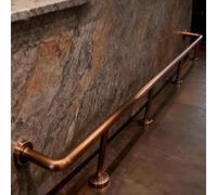ININOSNP Barandilla con zócalo Kit de reposapiés y apoyabrazos Debajo del mostrador de Oro Rosa, Adecuado for Bares, restaurantes y cafeterías en el hogar(180cm/5.9ft)