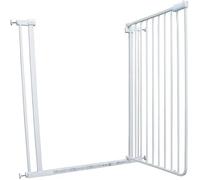 ININOSNP Cierre automático Valla de Seguridad Blanca for Mascotas, con barandillas de Escalera a presión y Puertas de Aislamiento, Apta for Mascotas.(W 152-158cm)