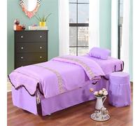 ININOSNP Dobladillo Resistente a Las Arrugas Falda de Cama de Masaje de Belleza de Microfibra for Salones de Belleza(Purple,80x190cm)