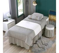 ININOSNP Dobladillo Resistente a Las Arrugas Funda de Cama de Masaje de Estilo Europeo con Mezcla de algodón y Lino de Lujo y diseño Minimalista(Grigio,190 * 80cm)