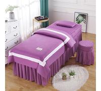 ININOSNP Dobladillo Resistente a Las Arrugas Funda de Cama de Masaje Minimalista con Falda de Cama de Belleza de Microfibra con Apertura Facial(Purple,190x80cm)