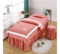 ININOSNP Dobladillo Resistente a Las Arrugas Funda de Cama de Masaje Minimalista con Falda de Cama de Belleza de Microfibra con Apertura Facial(Red Bean Paste,180x60cm)