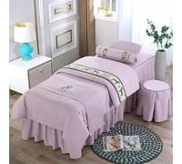 ININOSNP Dobladillo Resistente a Las Arrugas Juego de sábanas de Masaje con Falda Adecuado for Salones de Belleza(Light Purple,190x80cm)