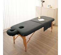 ININOSNP Dobladillo Resistente a Las Arrugas Juego de sábanas de Masaje con Funda de Cama con Apertura Facial, Falda de Cama de Microfibra(Dark Gray,185x75cm)