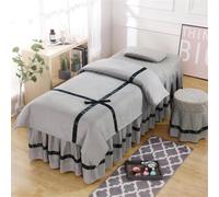 ININOSNP Dobladillo Resistente a Las Arrugas Juego de sábanas de Masaje, Falda de Cama de Belleza de Microfibra Adecuada for Salones de Belleza(Simple Gray,190x80cm)