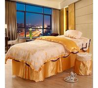 ININOSNP Dobladillo Resistente a Las Arrugas Juego de sábanas de Masaje Falda de Cama de Belleza de Microfibra(Golden,70x185cm)