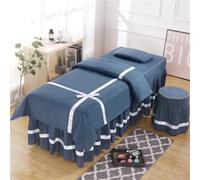 ININOSNP Dobladillo Resistente a Las Arrugas Juego de sábanas de Masaje, Falda de Cama de Belleza de Microfibra Adecuada for Salones de Belleza(Simple Navy Blue,180x60cm)