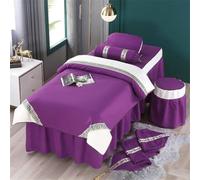 ININOSNP Dobladillo Resistente a Las Arrugas Juego de sábanas de Masaje, Funda de Cama, Falda de Cama de Masaje for SPA de Belleza(Purple,75 * 190cm)