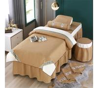 ININOSNP Dobladillo Resistente a Las Arrugas Juego de sábanas de Masaje, Funda de Cama, Falda de Cama de Masaje for SPA de Belleza(Camel,70 * 190cm)