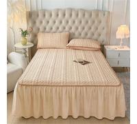 ININOSNP Dobladillo Resistente a Las Arrugas Sábana Ajustable de Microfibra Jacquard de Terciopelo cristalino con sábana Suave con diseño de Bolsillo Profundo(Camel,150x200cm)