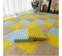 ININOSNP Esterillas para Gatear 30 baldosas de Alfombra entrelazadas de 12 x 12 Pulgadas cuadradas de EVA for Juegos de Rompecabezas, baldosas de Espuma de Felpa for Piso(Light Blue+Yellow+Apricot)