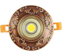 ININOSNP Focos empotrables de atenuación de Tres Colores COB de 3W/5W/7W Antiguos Europeos Resistentes, focos empotrables comerciales Redondos Vintage(5W)