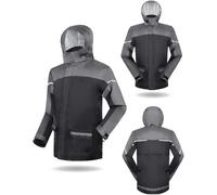 ININOSNP Impermeable plegable impermeable para hombres mujeres grande y largo acolchado impermeable de trabajo visible impermeable plegable ultraligero con cordón cubierta de manga con capucha para